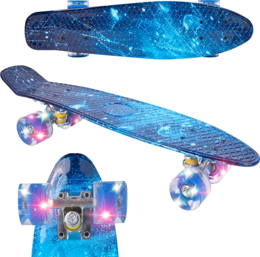 Fiszka skateboard met LED-wielen Galaxy
