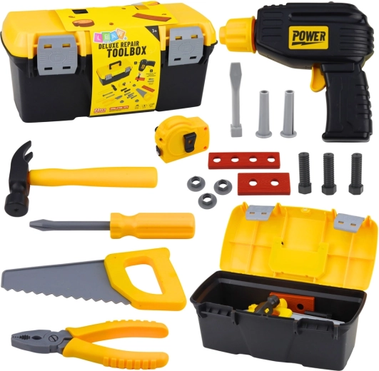 Kindergereedschapsset in koffer met accuboormachine, 23 delen