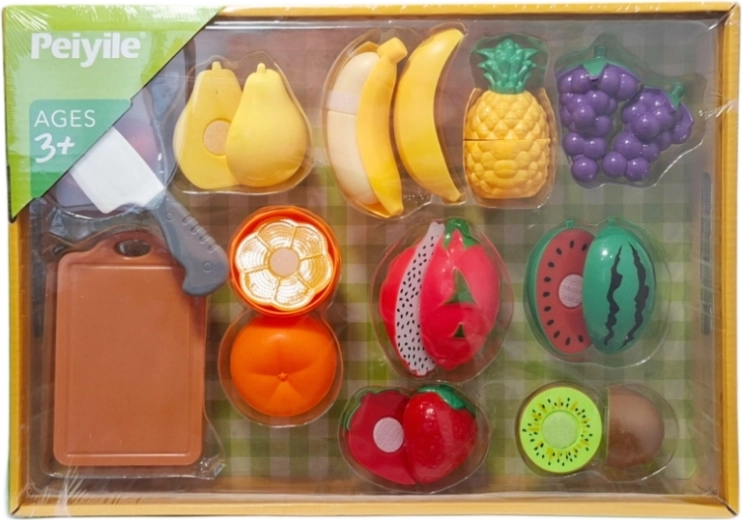 Kinder fruitsnijset met snijplank en veilig mes