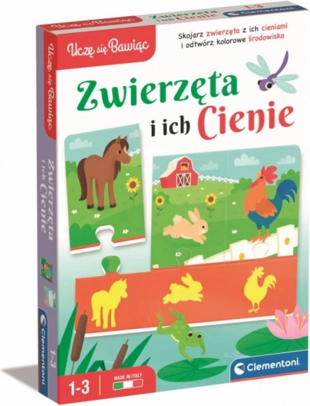 Puzzel dieren en hun schaduwen CLEMENTONI Leren door spel