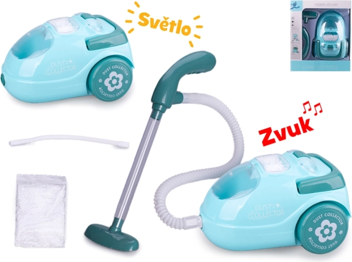 Mini kinderstofzuiger met licht en geluid, 15 cm