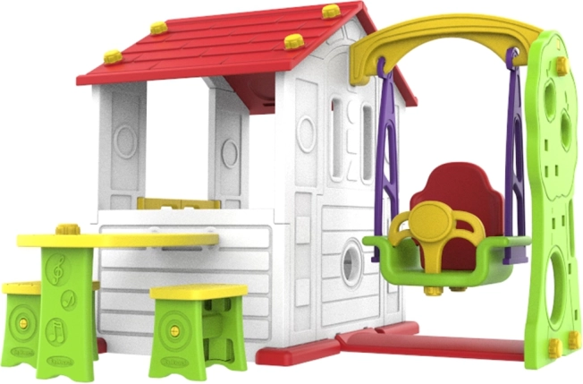 Tuinhuisje voor kinderen 3-in-1 rode dak