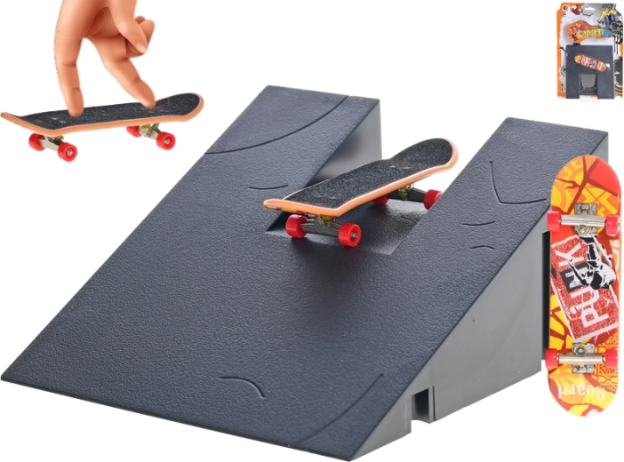 Fingerboard 9,5 cm met ramp – metalen en kunststof set voor kinderen