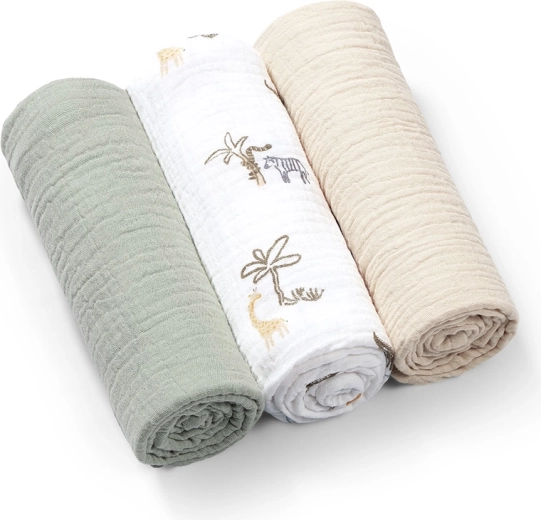 BabyOno mousselinen luiers Super Soft 3 stuks groen 70 × 70 cm