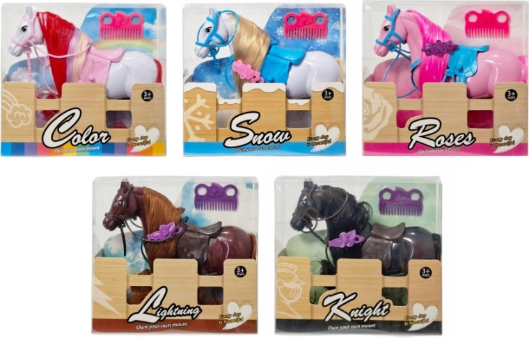Dieren – paard met accessoires voor kammen en verzorging