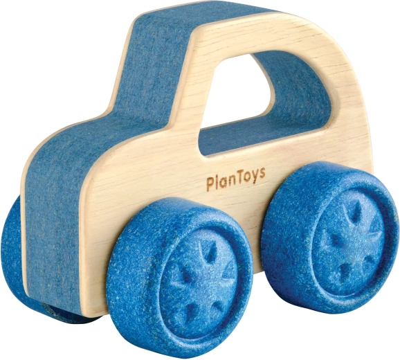 PlanToys houten autootje personenauto blauw - 1 stuk