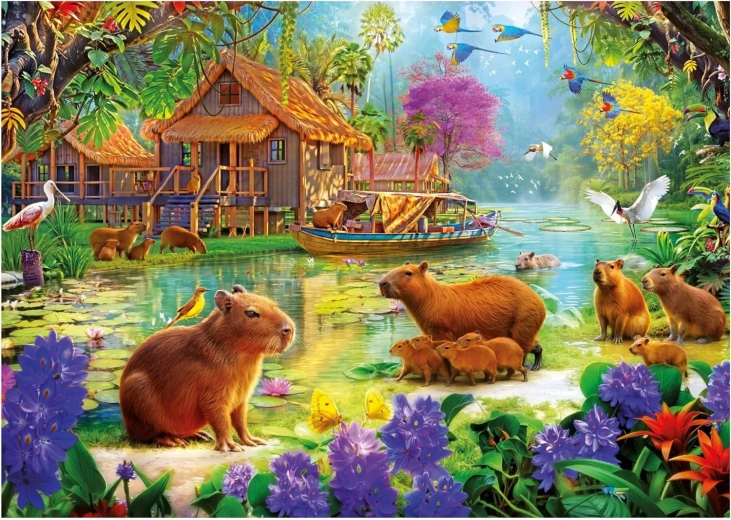 Puzzel Capybara-dorp 500 stukjes EDUCA