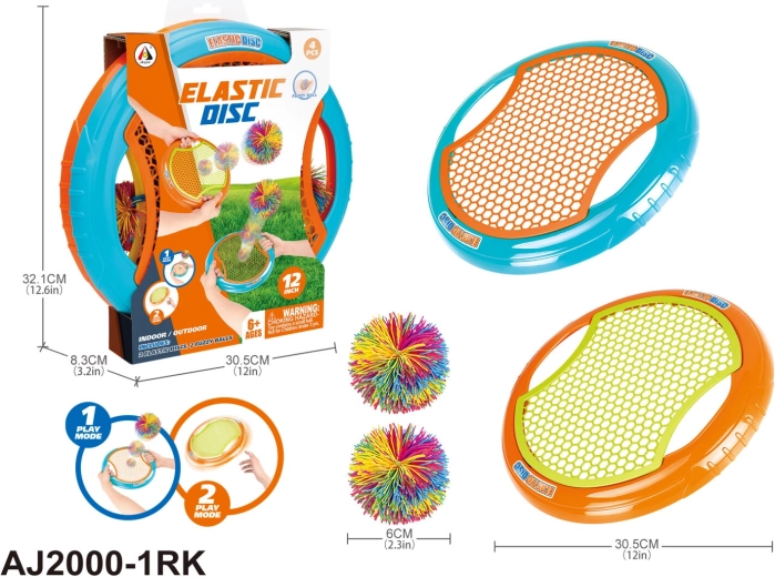 Werpspel met stuiterschijven en balletjes