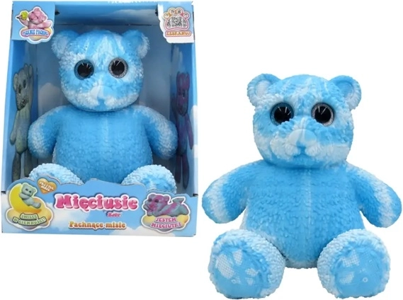 EPEE Mięciuś pluchen teddybeer die oplicht in het donker 28 cm wit-blauw