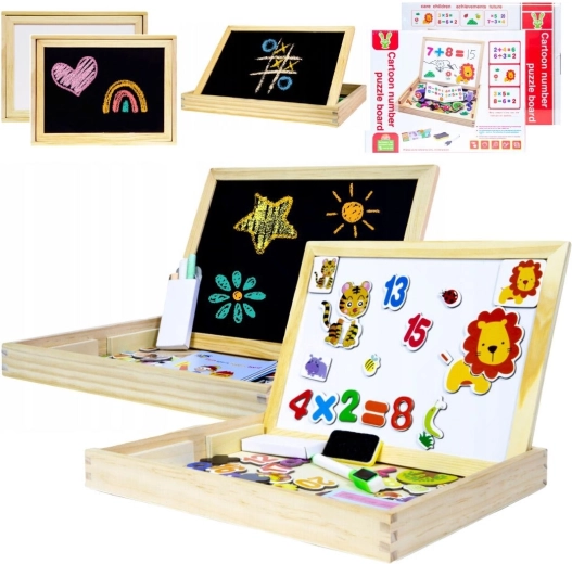 Houten multifunctioneel educatief bord 2-in-1 - 1 stuk
