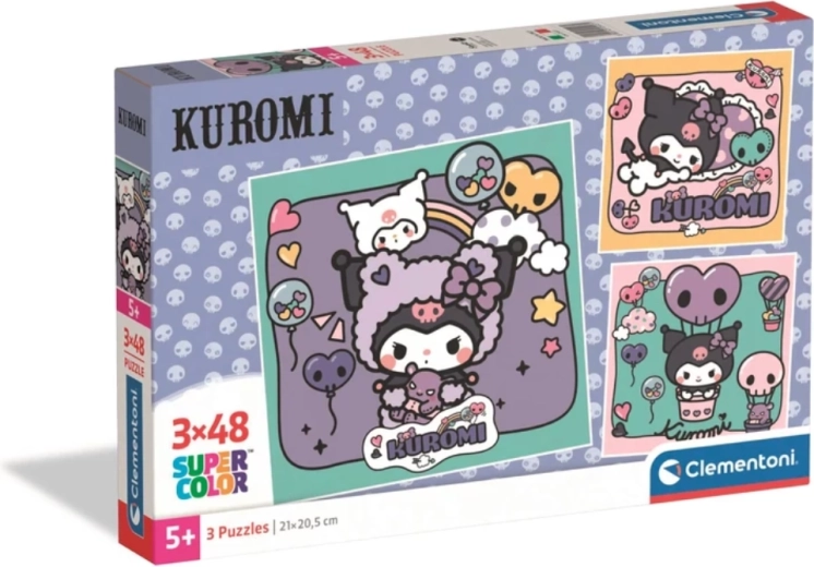 Puzzel CLEMENTONI Kuromi 3×48 stukjes