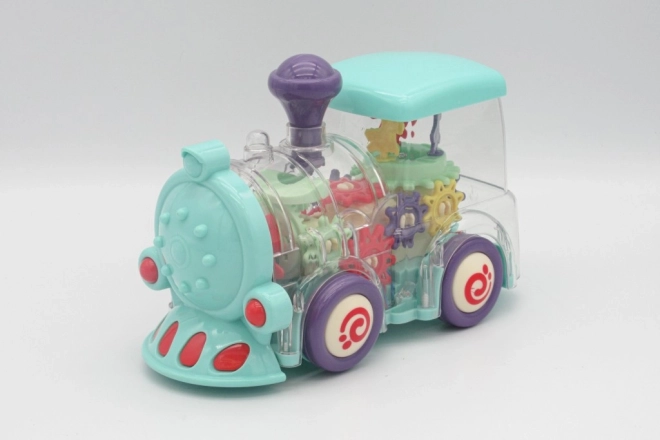 Transparante speelgoedtrein met licht en muziek