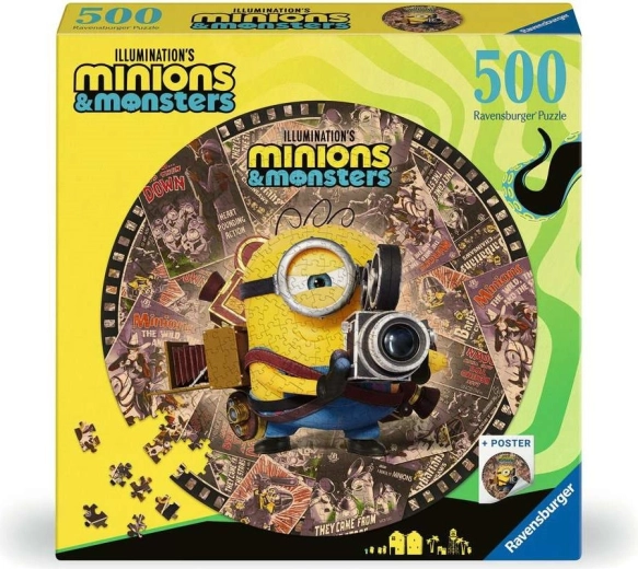 Ravensburger ronde puzzel Mimoni en monsters 500 stukjes
