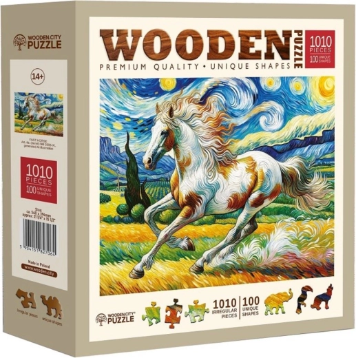 WOODEN CITY Houten puzzel Snel Paard 1010 stukjes