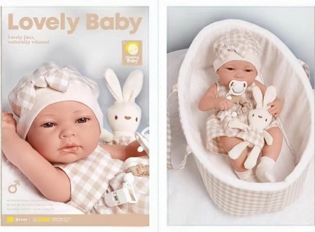 Babypop van 38 cm met draagzak