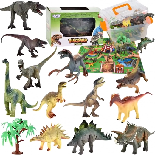 Woopie set dinosauruspark – figuren met speelmat en accessoires, 23 st.