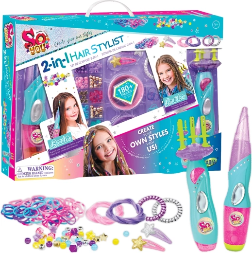 Tasia set voor vlechten en haarversiering 2-in-1 (180 onderdelen)