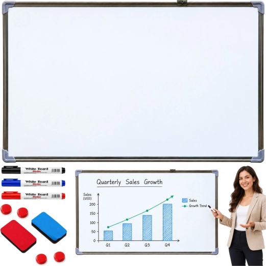 Magnetisch wisbord met accessoires 90 × 60 cm