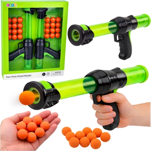 Set schuimkogelpistolen AIRBALL BLASTER – 2 blasters + 24 kogeltjes