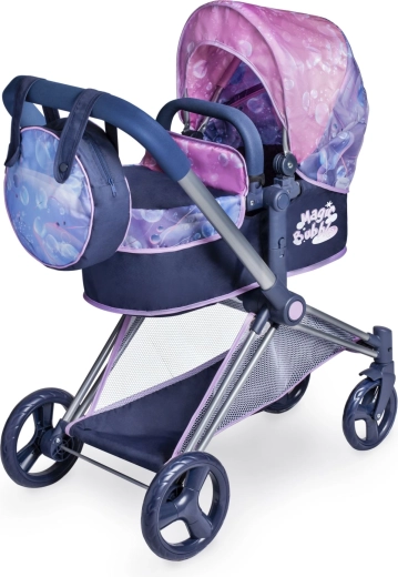 Opvouwbare 3-in-1 poppenwagen met tas MAGIC BUBBLE 73 cm