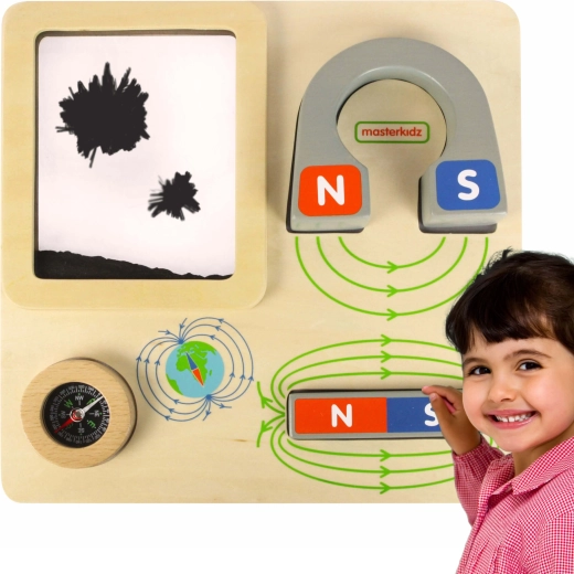 Masterkidz houten educatief magnetisch bord met kompas