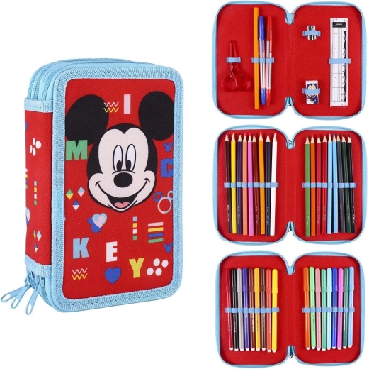 Gevulde drielaagse etui Mickey