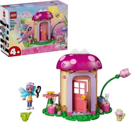 LEGO Gabby’s Dollhouse feeënpopjes kattenhuisje in de tuin