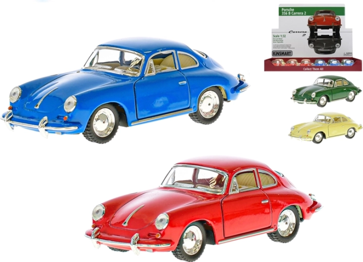Metalen model Porsche 356B Carrera 1:32 Kinsmart met pull-back aandrijving