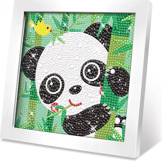 Creatieve set schilderij met steentjes – panda 17 cm