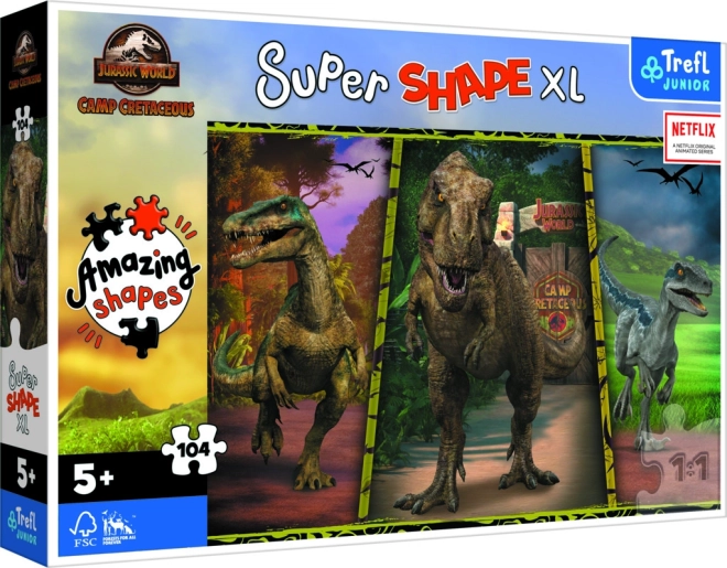 Puzzel XL Super Shape dinosaurussen JURASSIC WORLD 104 stukjes