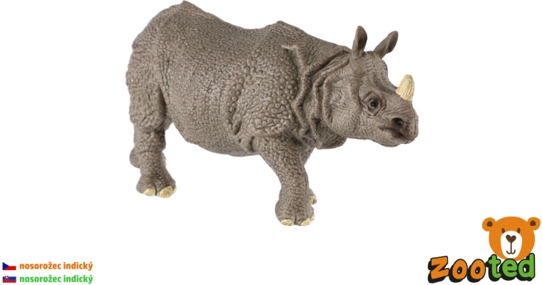 Indische neushoorn – plastic figuur 13 cm - 1 stuk