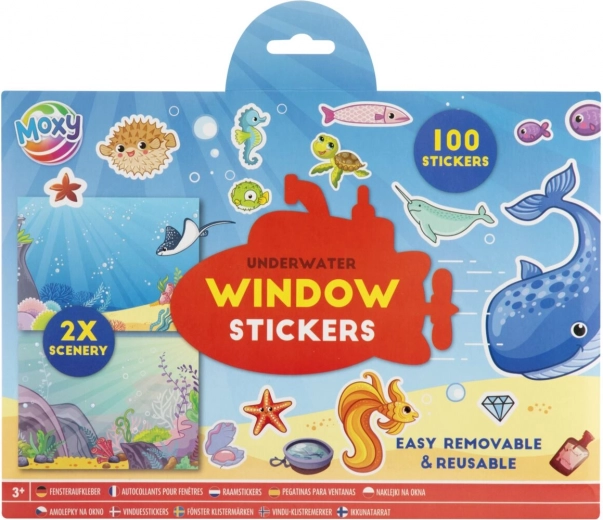 Creatieve set raamsstickers met scènes