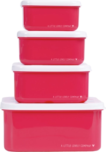 A Little Lovely Company set van vier snackdozen met kersen - 4 stuks