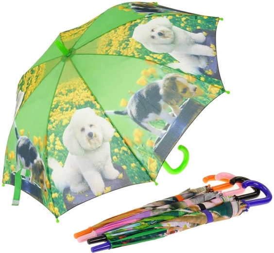 Kinder automatische paraplu met fotoprint van huisdieren 69 × 100 cm - 1 stuk