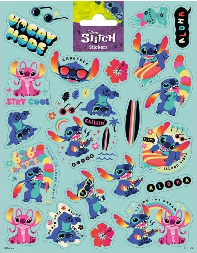 Stickers STITCH – groot vel 15,6 × 20 cm