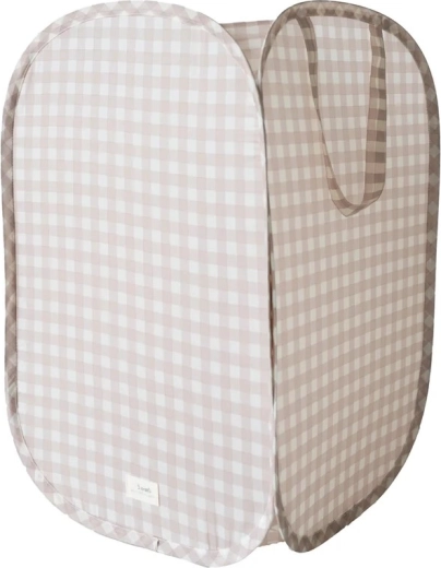 Opvouwbare opbergmand 3 Sprouts recycled gingham beige