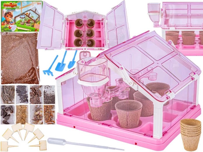 Mini kinderserre met uitrusting roze