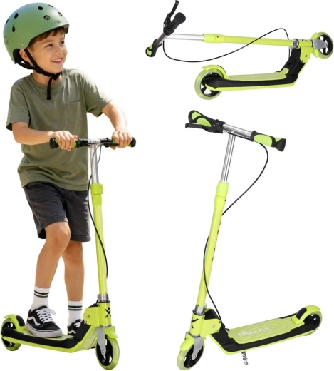 Trike Fix kinderstep met vouwfunctie en LED-wielen, neon groen