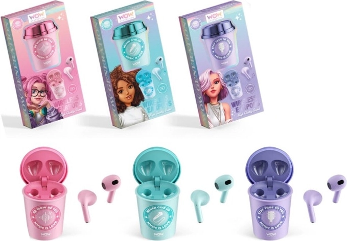 Draadloze WOW-oordopjes in de vorm van een beker