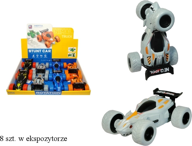 Stuntauto met draaibare as en frictie-aandrijving