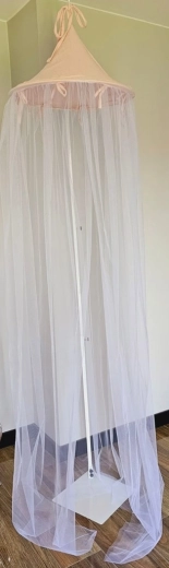 EKO hemel voor boven het kinderbedje van mousseline en tule Powder Rose 250 × 300 cm