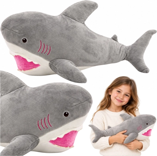 Pluchen haai Mascotte Hugs 50 cm grijs