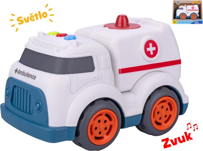 Ambulanceauto met licht en geluid 17 cm