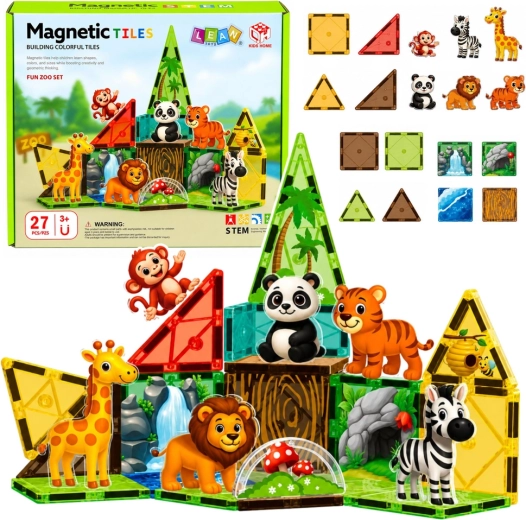 Magnetische bouwdelen Zoo – wilde jungledieren (27 onderdelen)