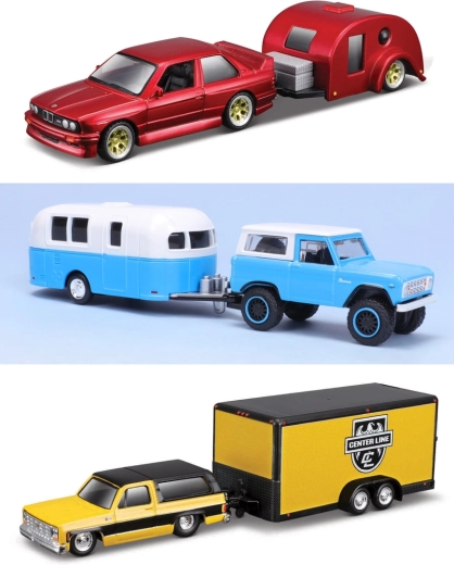 Maisto Design Tow & Go automodel met aanhanger 1:64