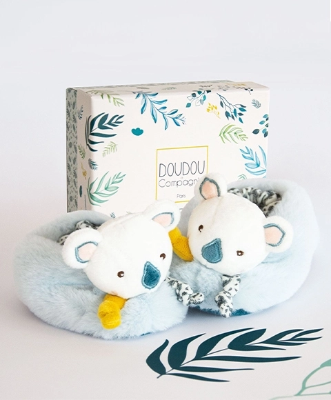 Doudou cadeauset - Eerste schoentjesset met rammelaars