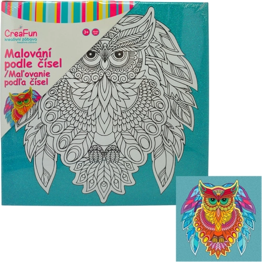 Schilderen op canvas – uil van wijsheid 30 × 30 cm