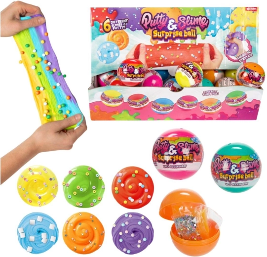 Slijm met accessoires in bal 7 cm – mix soorten