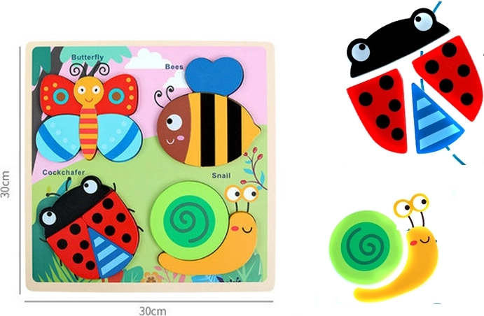 Houten puzzel – insectenvriendjes