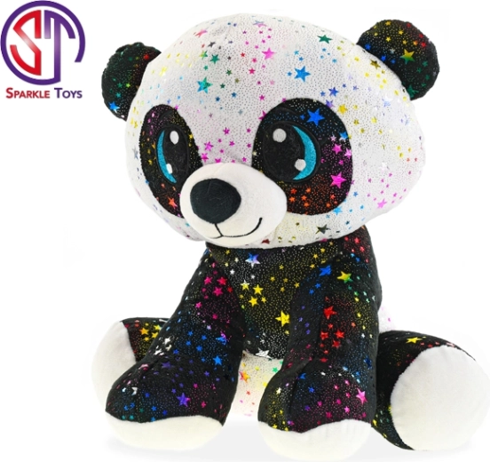Pluchen panda met glinsterende sterretjes 35 cm zittend